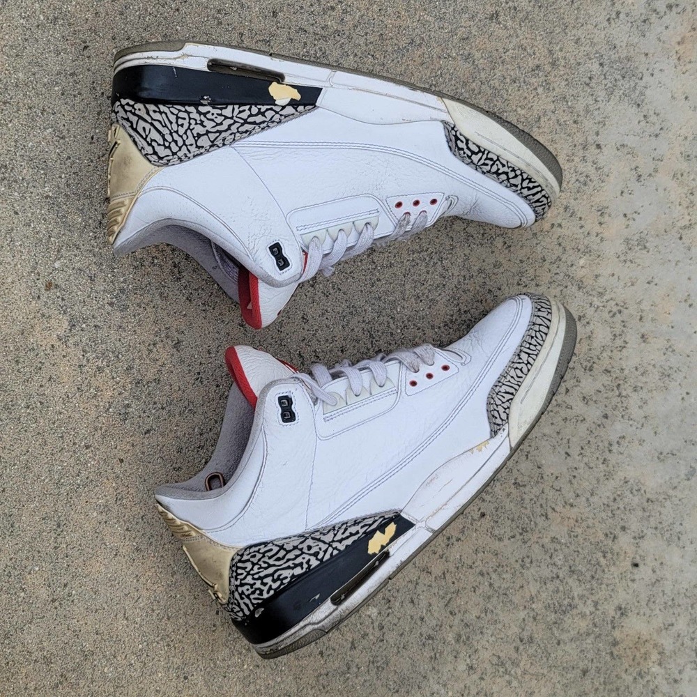 Nike Air Jordan Retro 3 Cement Grey Shoes - Picture 5 of 10